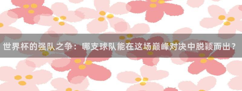 男足世界杯预选赛赛程：世界杯的强队之争：哪支球队能在这场巅峰对决中脱颖而出？